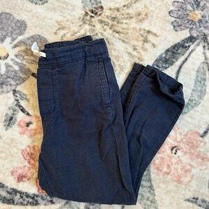 Navy Blue 3T Linen blend drawstring pants